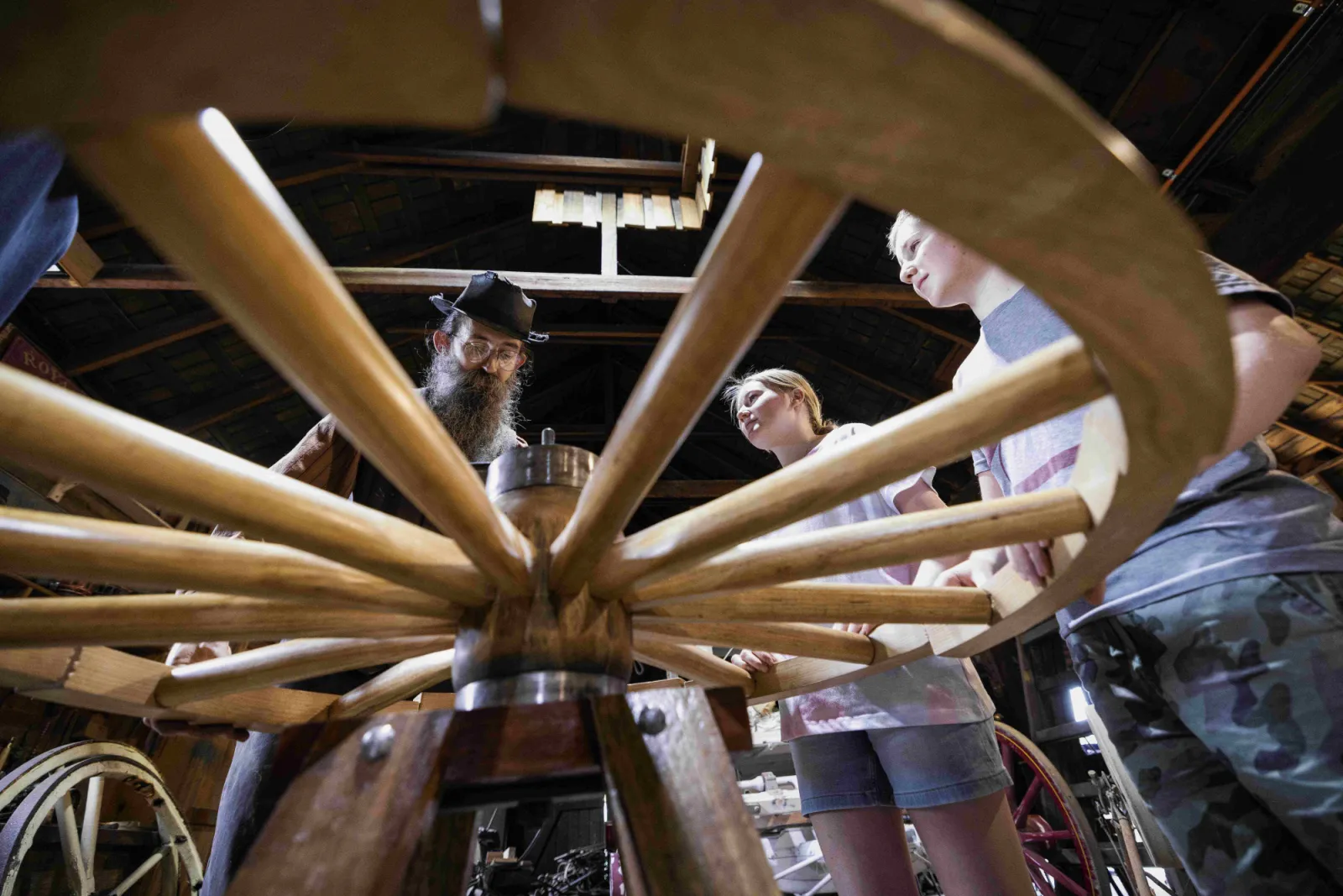 People making wheels