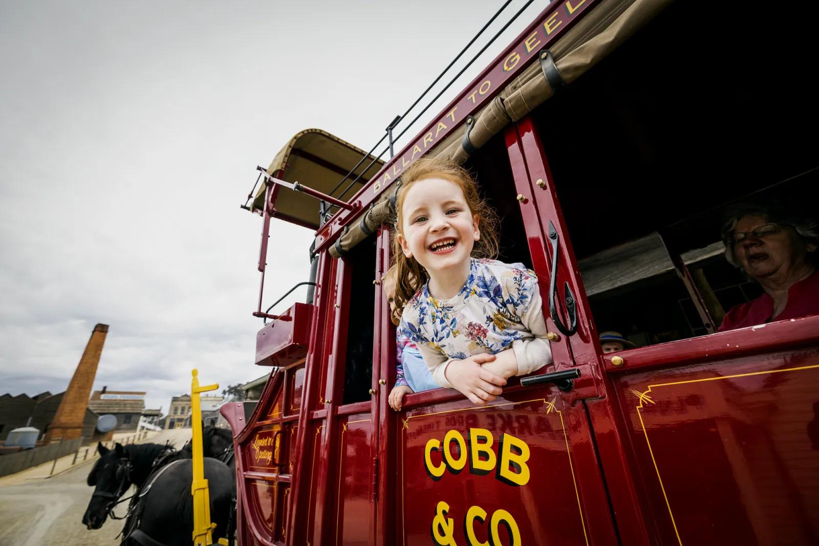 Girl on a coach ride