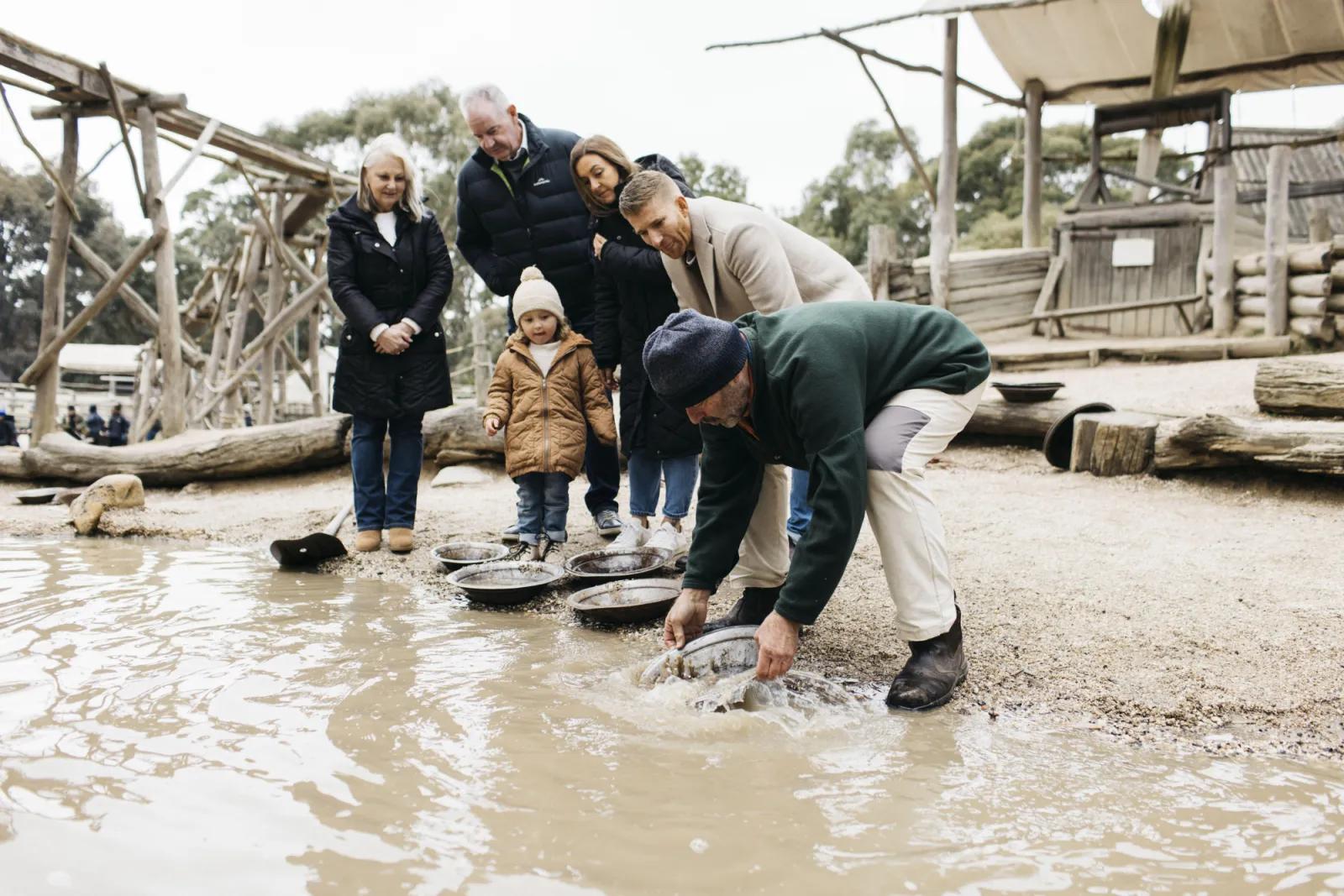 Family panning for gold