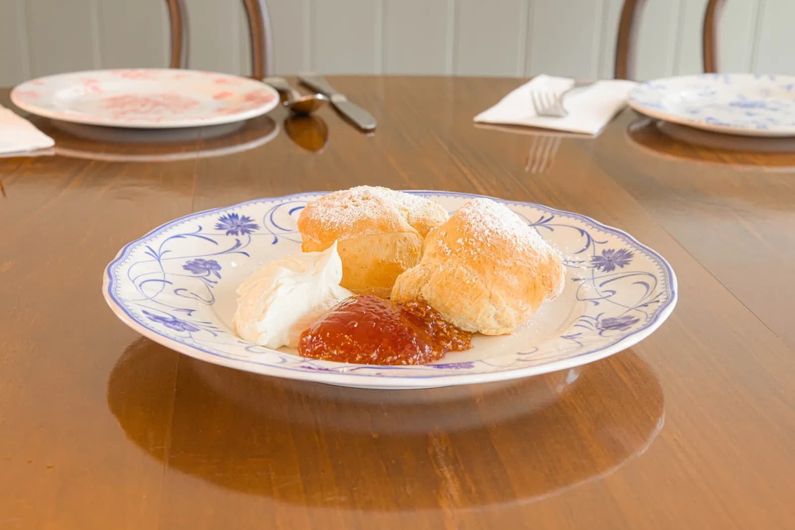 Scones with cream and jam