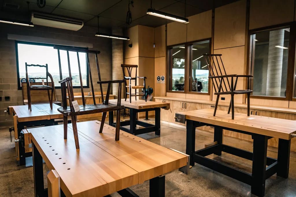 Chairs on display in shop