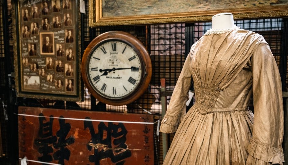 Clock and mannequin on display