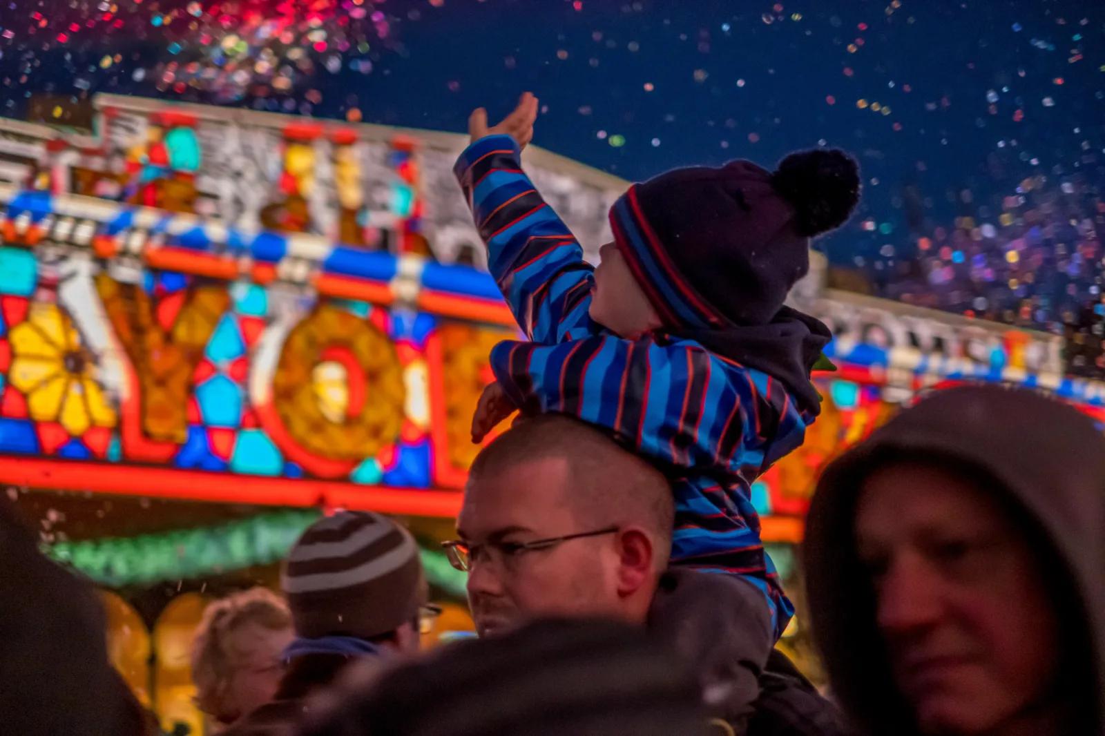 Man and child at Winter Wonderlights