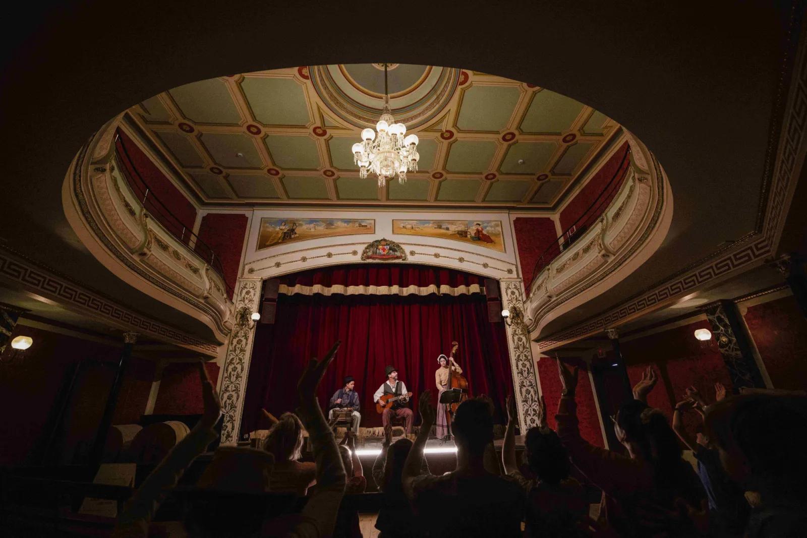Band playing in hall