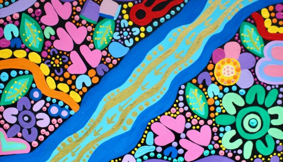 Thaliyu Dja (Yesterday’s Country), Jenna Oldaker, Acrylic on Canvas, 2022